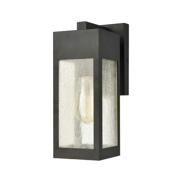 Atlas Angus 20'' High Modern Outdoor Wall Sconce with Heavily Seeded Glass for Warm Ambiance Charcoal 4.75'' OL11284-BK