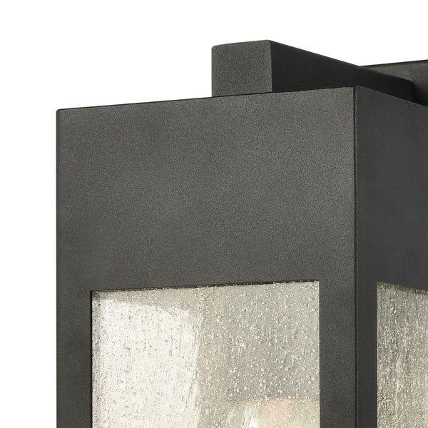 Atlas Angus 20'' High Modern Outdoor Wall Sconce with Heavily Seeded Glass for Warm Ambiance Charcoal 4.75'' OL11284-BK
