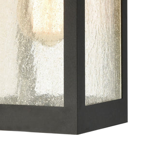 Atlas Angus 20'' High Modern Outdoor Wall Sconce with Heavily Seeded Glass for Warm Ambiance Charcoal 4.75'' OL11284-BK