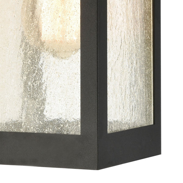 Atlas Angus 20'' High Modern Outdoor Wall Sconce with Heavily Seeded Glass for Warm Ambiance Charcoal 4.75'' OL11284-BK