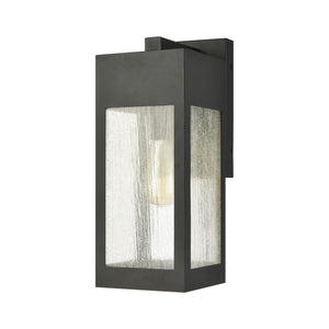 Atlas Angus 20'' High Modern Outdoor Wall Sconce with Heavily Seeded Glass for Warm Ambiance Charcoal 7'' OL11285-BK
