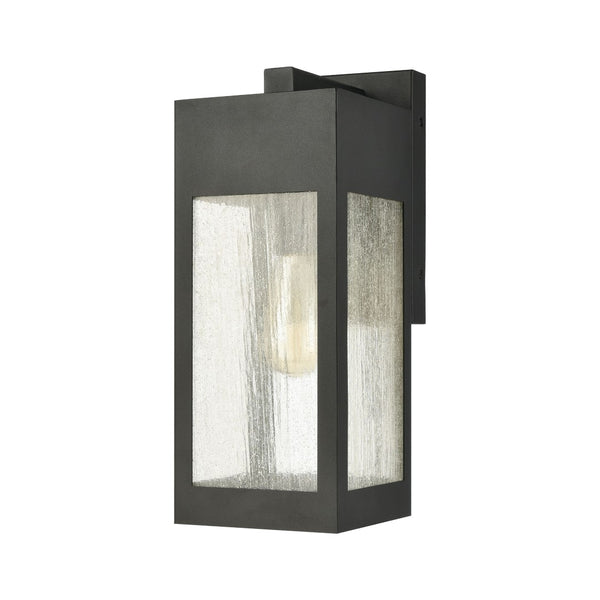 Atlas Angus 20'' High Modern Outdoor Wall Sconce with Heavily Seeded Glass for Warm Ambiance Charcoal 7'' OL11285-BK