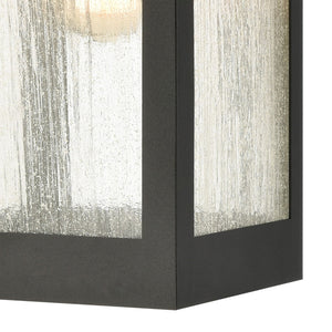Atlas Angus 20'' High Modern Outdoor Wall Sconce with Heavily Seeded Glass for Warm Ambiance Charcoal 7'' OL11285-BK