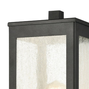 Atlas Angus 20'' High 1-Light Outdoor Post Light - Modern Charcoal Design with Warm Seeded Glass Glow OL11286-BK
