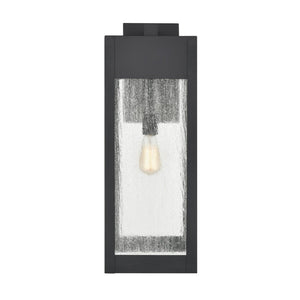 Atlas Angus 20'' High Modern Outdoor Wall Sconce with Heavily Seeded Glass for Warm Ambiance Charcoal 9'' OL11287-BK