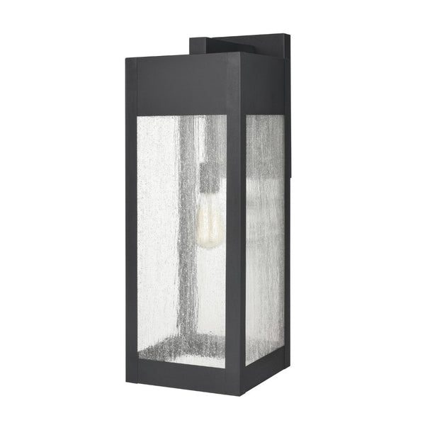 Atlas Angus 20'' High Modern Outdoor Wall Sconce with Heavily Seeded Glass for Warm Ambiance Charcoal 9'' OL11287-BK