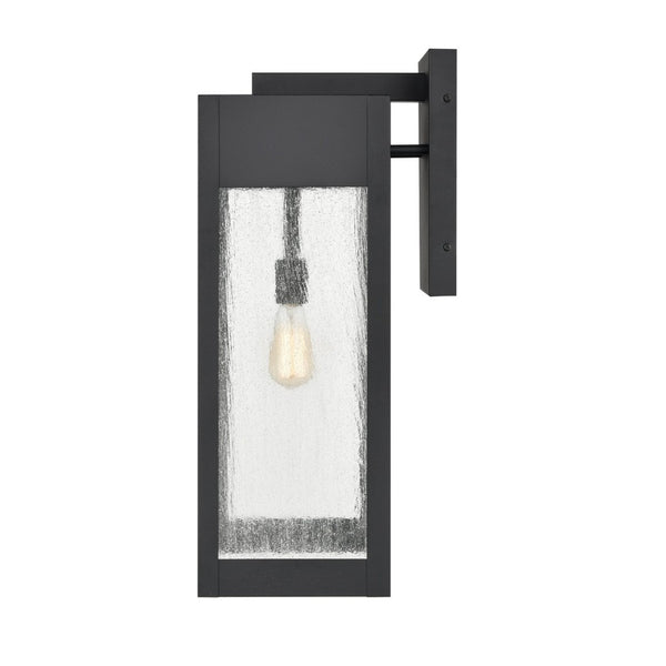 Atlas Angus 20'' High Modern Outdoor Wall Sconce with Heavily Seeded Glass for Warm Ambiance Charcoal 9'' OL11287-BK