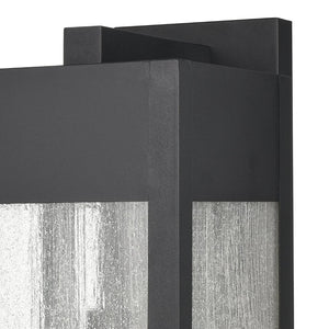 Atlas Angus 20'' High Modern Outdoor Wall Sconce with Heavily Seeded Glass for Warm Ambiance Charcoal 9'' OL11287-BK