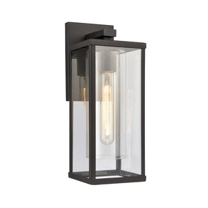 Atlas Augusta 1-Light Outdoor Sconce - Elegant Lantern Design for Entryways and Patios, Weather Resistant Matte Black 5'' OL11288-BK