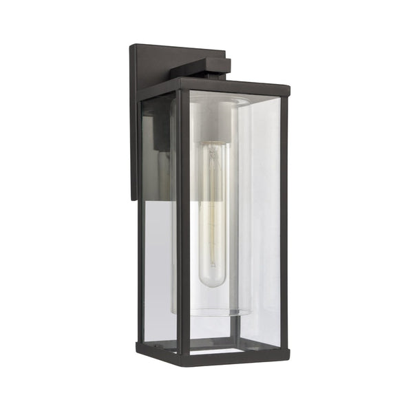 Atlas Augusta 1-Light Outdoor Sconce - Elegant Lantern Design for Entryways and Patios, Weather Resistant Matte Black 5'' OL11288-BK