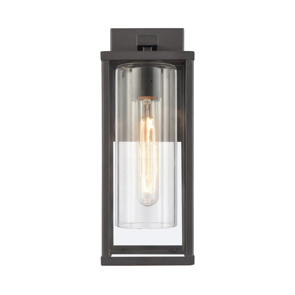 Atlas Augusta 1-Light Outdoor Sconce - Elegant Lantern Design for Entryways and Patios, Weather Resistant Matte Black 5'' OL11288-BK