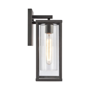 Atlas Augusta 1-Light Outdoor Sconce - Elegant Lantern Design for Entryways and Patios, Weather Resistant Matte Black 5'' OL11288-BK