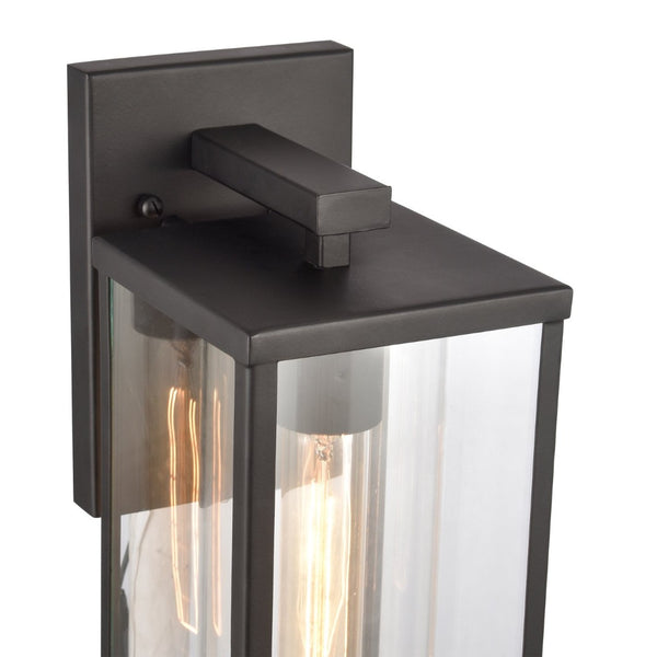 Atlas Augusta 1-Light Outdoor Sconce - Elegant Lantern Design for Entryways and Patios, Weather Resistant Matte Black 5'' OL11288-BK