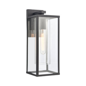 Atlas Augusta 1-Light Outdoor Sconce - Elegant Lantern Design for Entryways and Patios, Weather Resistant Matte Black 6'' OL11289-BK