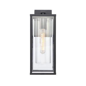 Atlas Augusta 1-Light Outdoor Sconce - Elegant Lantern Design for Entryways and Patios, Weather Resistant Matte Black 6'' OL11289-BK