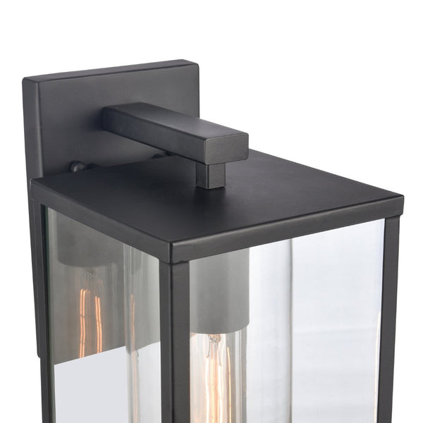 Atlas Augusta 1-Light Outdoor Sconce - Elegant Lantern Design for Entryways and Patios, Weather Resistant Matte Black 6'' OL11289-BK
