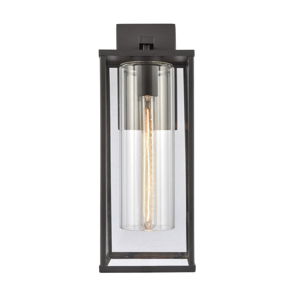 Atlas Augusta 1-Light Outdoor Sconce - Elegant Lantern Design for Entryways and Patios, Weather Resistant Matte Black 7'' OL11290-BK