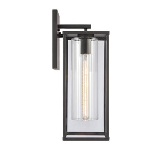 Atlas Augusta 1-Light Outdoor Sconce - Elegant Lantern Design for Entryways and Patios, Weather Resistant Matte Black 7'' OL11290-BK