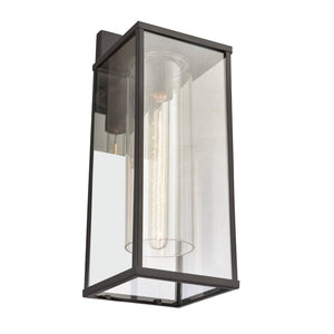 Atlas Augusta 1-Light Outdoor Sconce - Elegant Lantern Design for Entryways and Patios, Weather Resistant Matte Black 7'' OL11290-BK