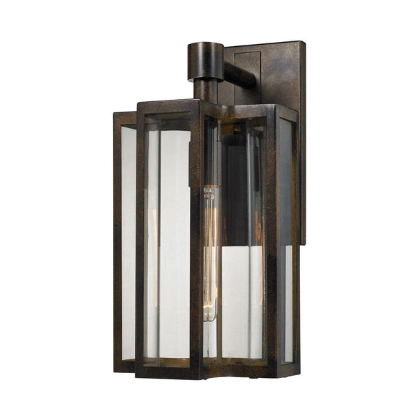 Atlas Bianca Outdoor Sconce - Elegant 1-Light Fixture with Curved Seeded Glass for Timeless Charm Hazelnut Bronze 8'' OL11291-BZ