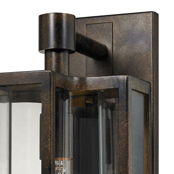 Atlas Bianca Outdoor Sconce - Elegant 1-Light Fixture with Curved Seeded Glass for Timeless Charm Hazelnut Bronze 8'' OL11291-BZ