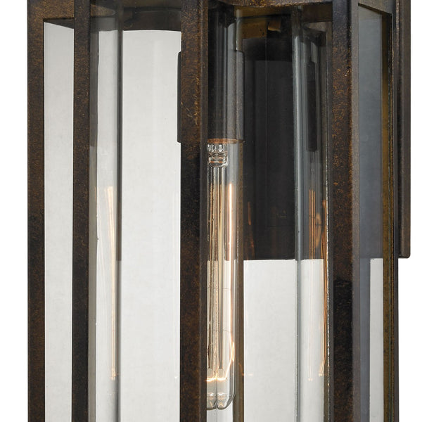 Atlas Bianca Outdoor Sconce - Elegant 1-Light Fixture with Curved Seeded Glass for Timeless Charm Hazelnut Bronze 8'' OL11291-BZ