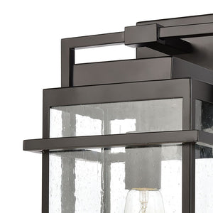 Atlas Breckenridge 1-Light Outdoor Sconce – Modern Farmhouse Design with Clear Seeded Glass for Elegance Matte Black 8'' OL11294-BK