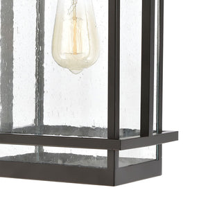 Atlas Breckenridge 1-Light Outdoor Sconce – Modern Farmhouse Design with Clear Seeded Glass for Elegance Matte Black 8'' OL11294-BK
