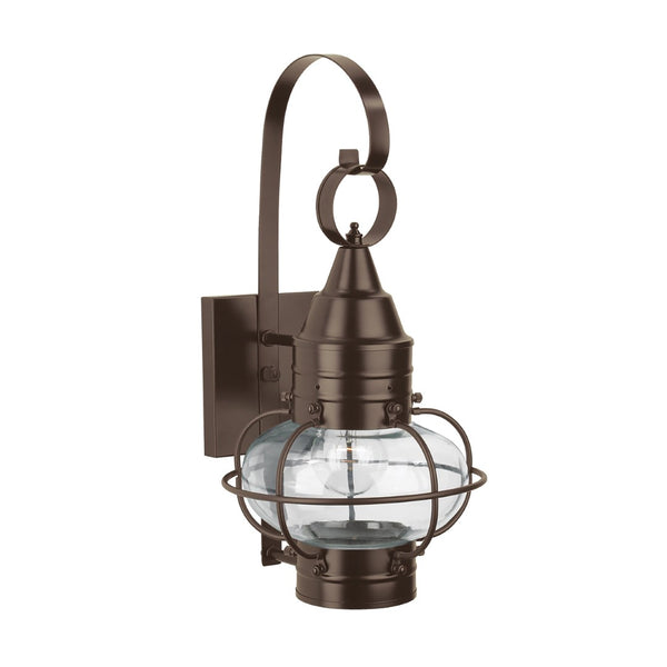 Atlas Classic Outdoor Wall Sconce - Timeless Onion Glass Lantern with Weather-Resistant Brass Cage Design Bronze 9'' OL11295-BZ