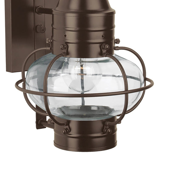 Atlas Classic Outdoor Wall Sconce - Timeless Onion Glass Lantern with Weather-Resistant Brass Cage Design Bronze 9'' OL11295-BZ