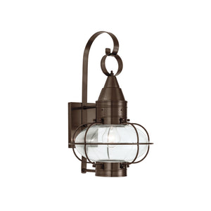 Atlas Classic Outdoor Wall Sconce - Timeless Onion Glass Lantern with Weather-Resistant Brass Cage Design Bronze 11.5'' OL11296-BZ