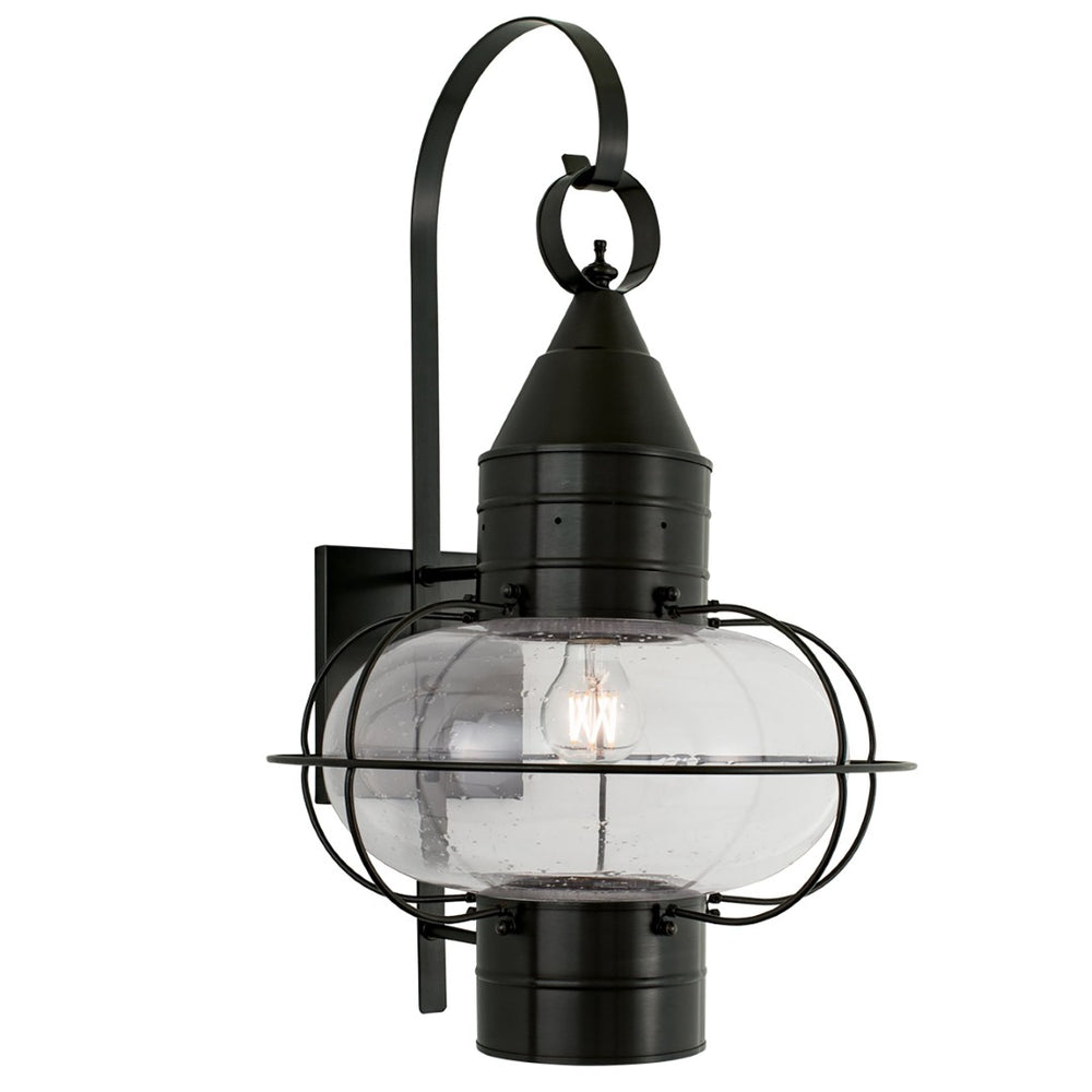 Atlas Classic Onion 24'' High Outdoor Sconce - Black Solid Brass & Glass for Timeless Coastal Charm OL11298-BK2
