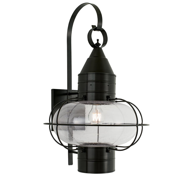 Atlas Classic Onion 24'' High Outdoor Sconce - Black Solid Brass & Glass for Timeless Coastal Charm OL11298-BK2