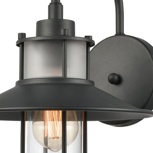 Atlas Coastal Farm 1-Light Outdoor Sconce - Rustic Charm with Industrial Style for Patios and Porches Charcoal 10'' OL11299-BK