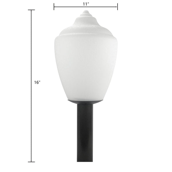 Atlas Etch 16" High 1-Light Outdoor Post Light - Elegant Black Lantern for Pathways & Garden Accents OL11304-BK