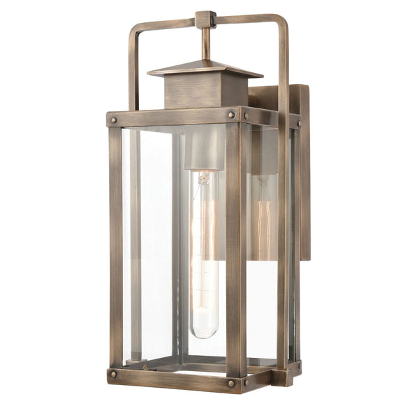Atlas Crested Butte 14-Inch High Outdoor Sconce - Timeless Mission-Style Lighting for Your Home Exterior Vintage Brass 7'' OL11304-BS