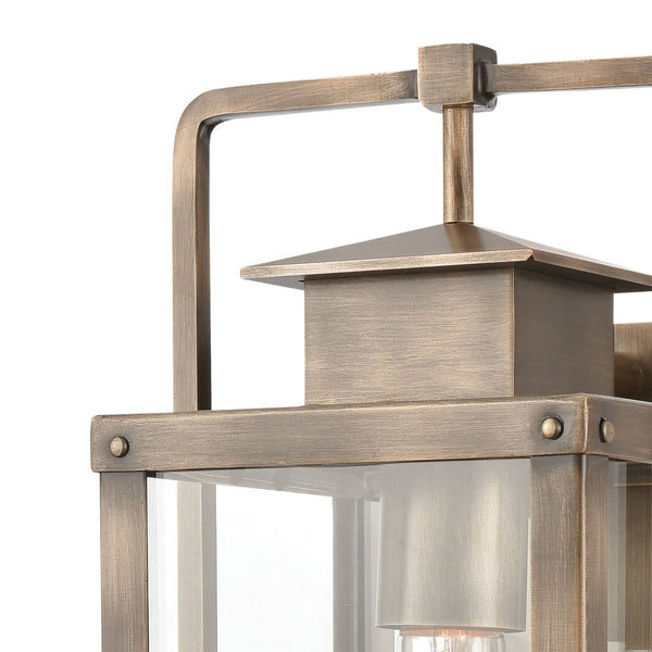 Atlas Crested Butte 14-Inch High Outdoor Sconce - Timeless Mission-Style Lighting for Your Home Exterior Vintage Brass 7'' OL11304-BS