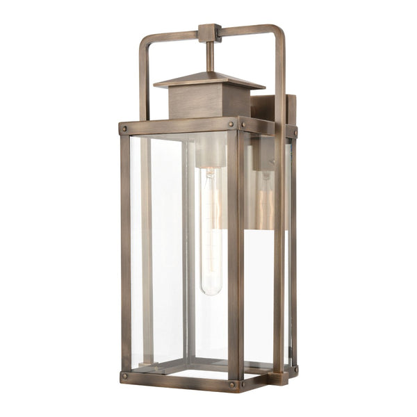Atlas Crested Butte 14-Inch High Outdoor Sconce - Timeless Mission-Style Lighting for Your Home Exterior Vintage Brass 8'' OL11305-BS