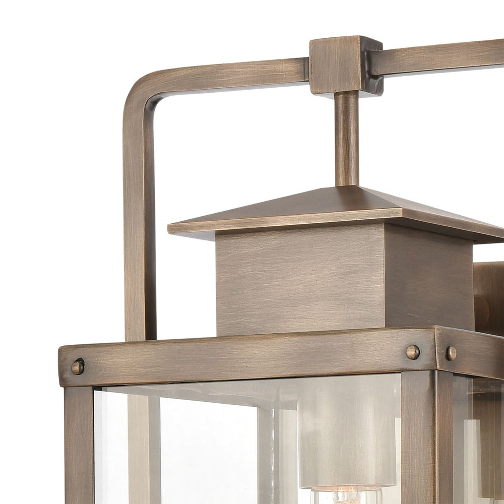 Atlas Crested Butte 14-Inch High Outdoor Sconce - Timeless Mission-Style Lighting for Your Home Exterior Vintage Brass 8'' OL11305-BS