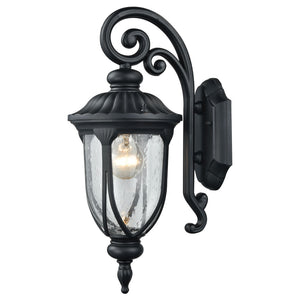 Atlas Derry Outdoor Wall Sconce – Classic Charm with Durable Design and Elegant Seeded Glass Illumination Matte Black 7'' OL11308-BK