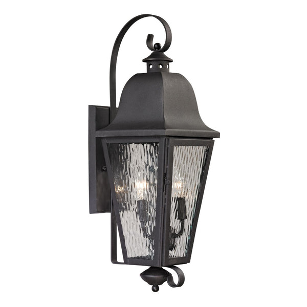 Atlas Forged Brookridge 30” High 3-Light Outdoor Sconce - Timeless Lantern Design for Elegant Illumination Charcoal 8'' OL11311-BK
