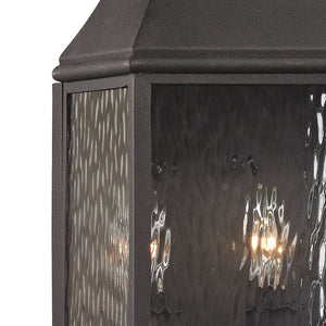 Atlas Forged Jefferson 2-Light Outdoor Sconce - Timeless Lantern Design with Textured Glass for Ambiance Charcoal 7'' OL11313-BK