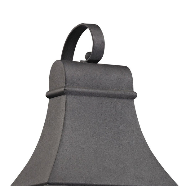 Atlas Forged Jefferson 2-Light Outdoor Sconce - Timeless Lantern Design with Textured Glass for Ambiance Charcoal 9'' OL11314-BK