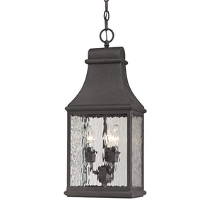 Atlas Forged 9" Wide 3-Light Outdoor Pendant - Charcoal Lantern Design for Classic Entryway Illumination OL11316-BK