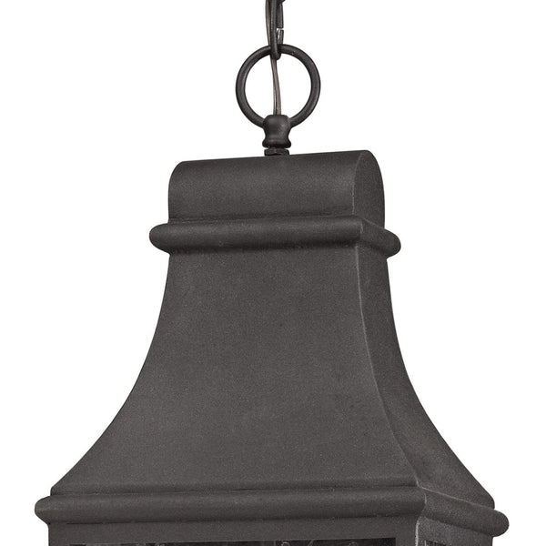 Atlas Forged 9" Wide 3-Light Outdoor Pendant - Charcoal Lantern Design for Classic Entryway Illumination OL11316-BK