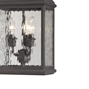 Atlas Forged 9" Wide 3-Light Outdoor Pendant - Charcoal Lantern Design for Classic Entryway Illumination OL11316-BK