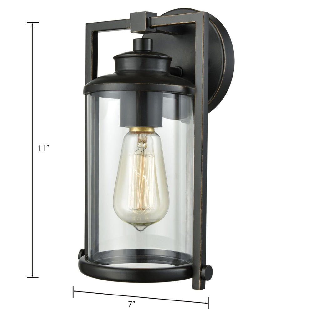 Atlas Frampton 11" High 1-Light Outdoor Wall Sconce in Aged Bronze - Classic Charm with Modern Touch OL11318-BZ