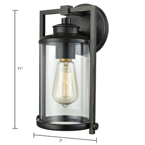 Atlas Frampton 11" High 1-Light Outdoor Wall Sconce in Aged Bronze - Classic Charm with Modern Touch OL11318-BZ