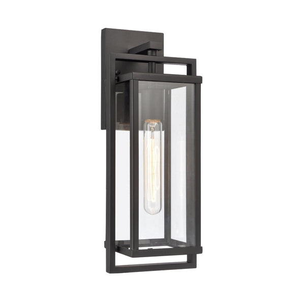 Atlas Gladwyn Outdoor Sconce for Modern Homes - Elegant Aluminum Frame with Clear Glass Panes, Weather-Resistant Matte Black 6.25'' OL11320-BK