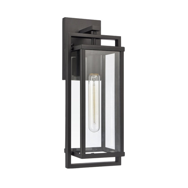 Atlas Gladwyn Outdoor Sconce for Modern Homes - Elegant Aluminum Frame with Clear Glass Panes, Weather-Resistant Matte Black 6.25'' OL11320-BK